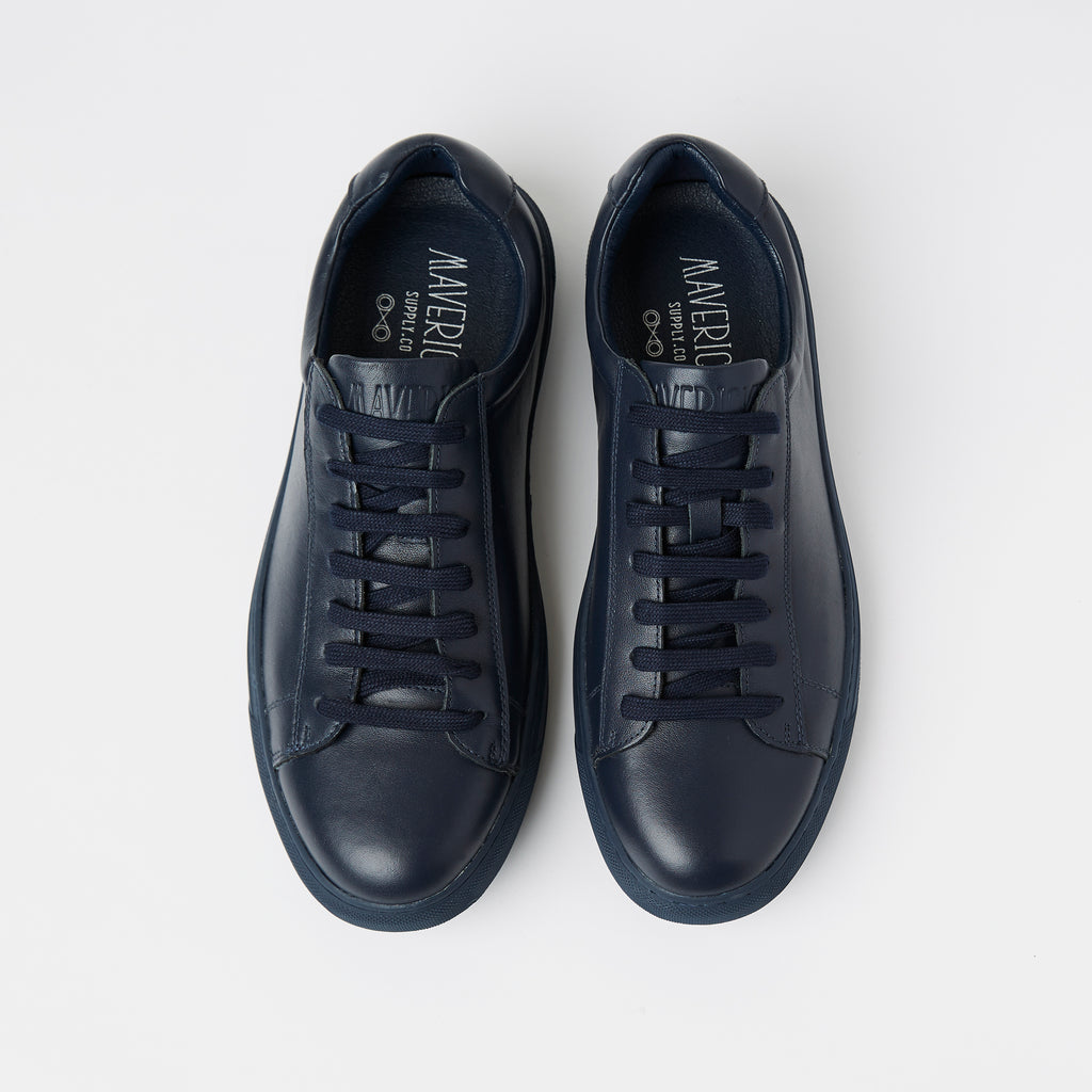 mens navy leather dress shoes, a slim mens dress sneaker in navy